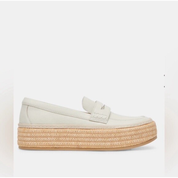 Dolce Vita Shoes - Dolce Vita Tieko ivory cream chunky lug sole slip on loafer Size 11  2 Inch heal